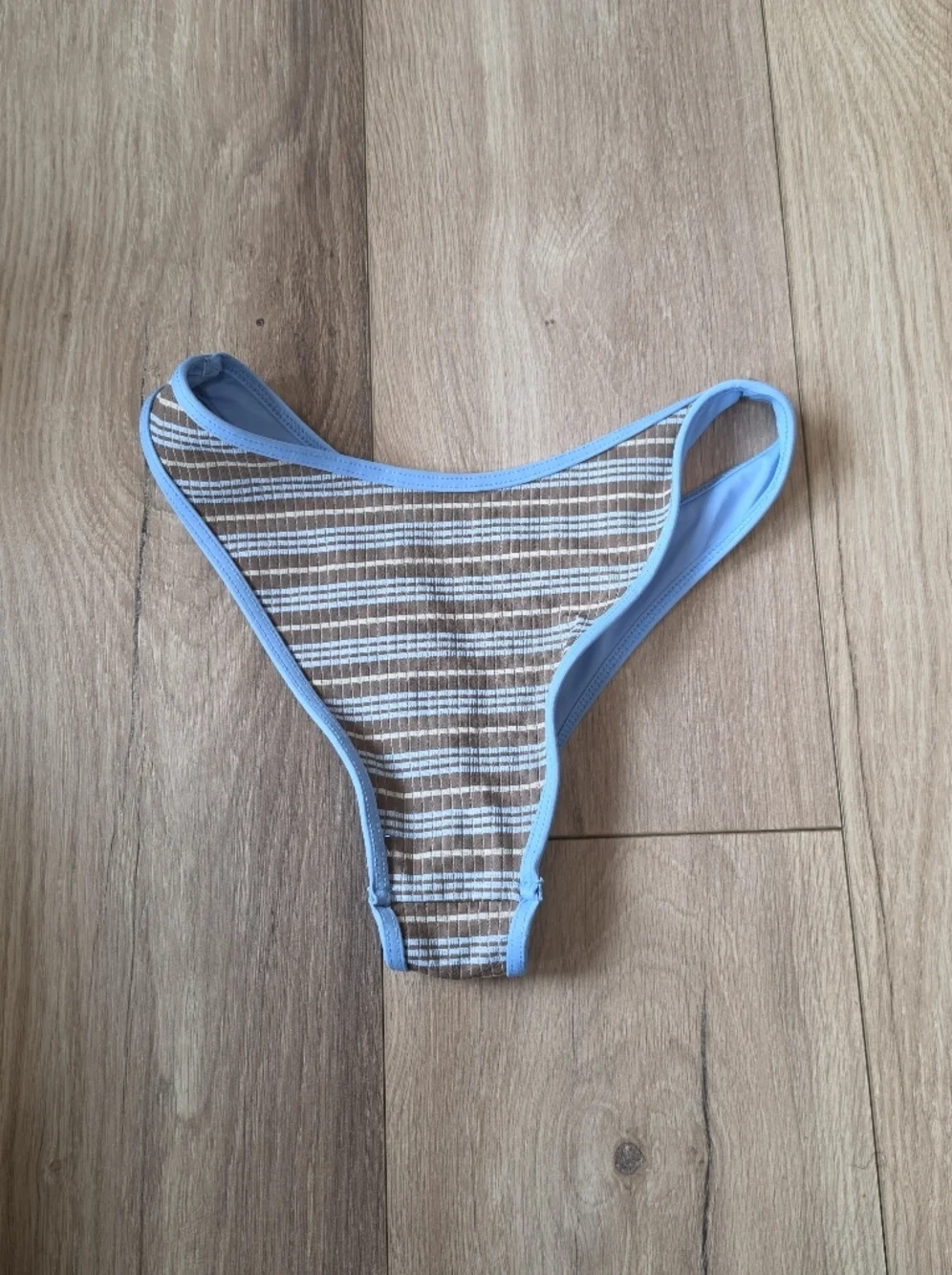 FRANKIES BIKINIS Full Moon Striped Micro Bikini Bottom S
